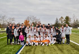 The Cape Breton Capers men’s soccer team captured the bronze medal at the U Sports Men’s Soccer Championship at Ravens Perch in Ottawa on Sunday. Cape Breton blanked the Guelph Gryphons 2-0 to win their second bronze medal in as many seasons at the national tournament. PHOTO CONTRIBUTED/CARLETON ATHLETICS.