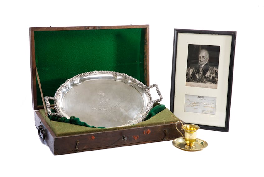 This silver serving tray was created by Paul Storr, the most celebrated silversmith in England during the first half of the 19th century. It recently fetched $26,600 at an auction presented by A.H. Wilkens.
PHOTO CREDIT: Contributed