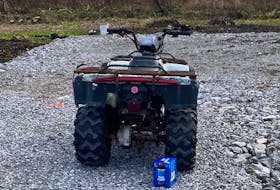 Rocky Harbour RCMP said a 36-year-old man was driving this ATV when officers noticed him driving on the wrong side of the road, helmetless, with a box of beer in his lap in Cow Head on Nov. 18.