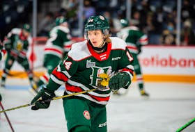 Winger Logan Crosby of Salt Springs, N.S., is still only 15 years old but is in his rookie QMJHL season with the Halifax Mooseheads. - QMJHL