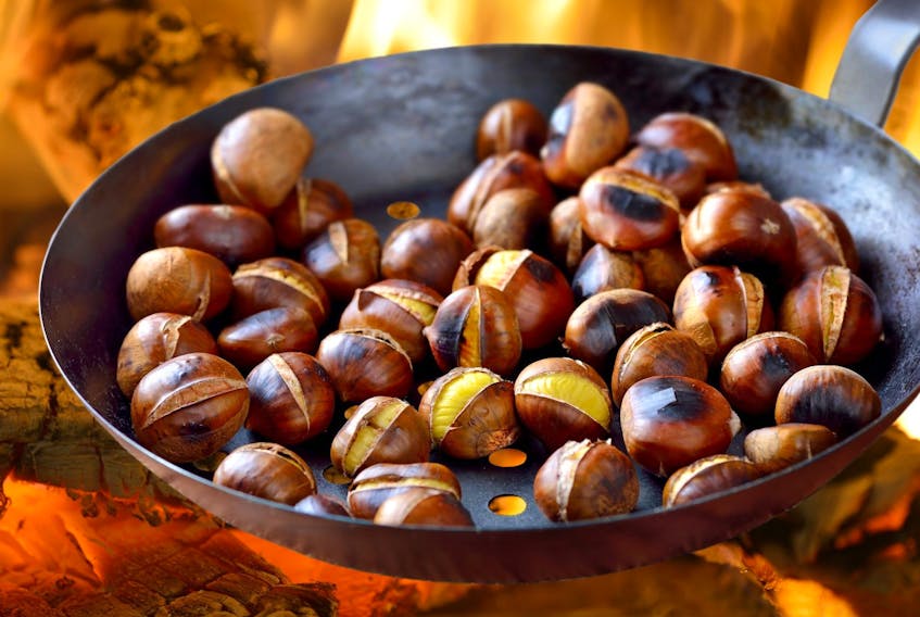  Roasting chestnuts in a special pan over an open fire – Getty Images