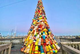 The buoy tree as it looked last year at the Dennis Point Wharf in Lower West Pubnico. TINA COMEAU • TRICOUNTY VANGUARD