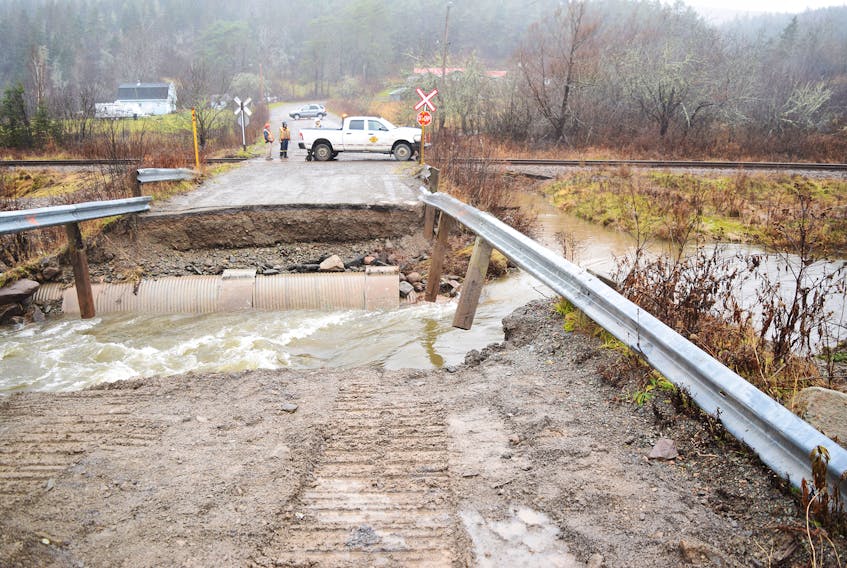 About 15 residents have been impacted by a washout of the John Munroe Road in Marshy Hope.