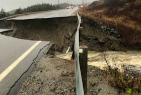 Channel-Port aux Basques RCMP is reporting road closures as the Grand Bay Bridge and the Port aux Basques weight scales due to washouts and heavy flooding. — Channel-Port aux Basques RCMP photo