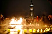  A file photo from Jan. 9, 2020, shows hundreds attending a vigil for the victims of Ukraine International Airlines flight PS-752 on Parliament Hill. Fifty-five of those killed were Canadian and another 30 were permanent residents of this country.