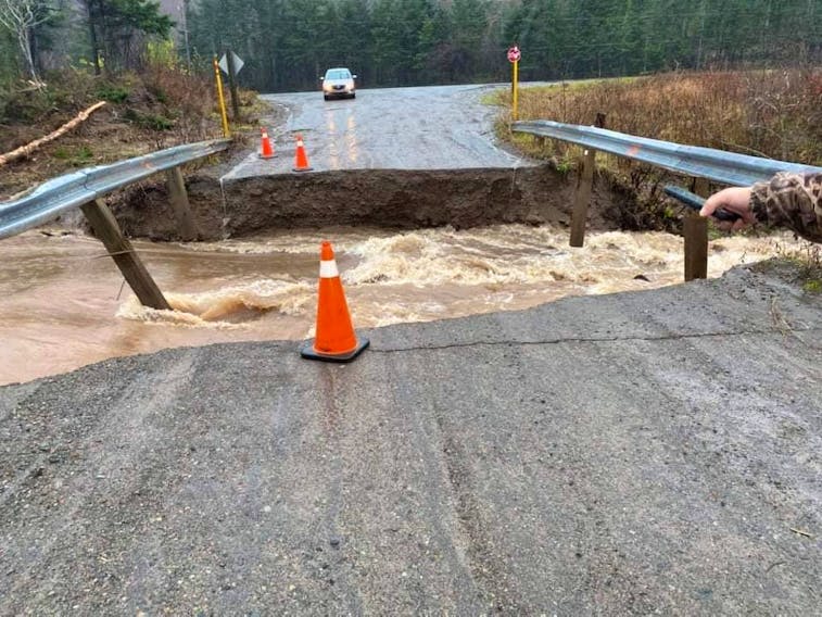 The damage is being surveyed in Eastern Nova Scotia and Southwestern Newfoundland after relentless rainfall impacted those regions in a 24 to 36-hour time frame. Several roads have flooded or completely washed out in both provinces, including John Munroe Road in Marshy Hope, N.S., as captured by Chris Einarson. This will likely be a storm that’s talked about for years to come.  

 Send your storm photos and weather questions by email: weather@saltwire.com.