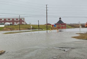 The main road into Port aux Basques had to be closed due to flooding on Wednesday morning. The town is being impacted by heavy rains that are forecasted to reach upwards of 200 millimetres before they end.