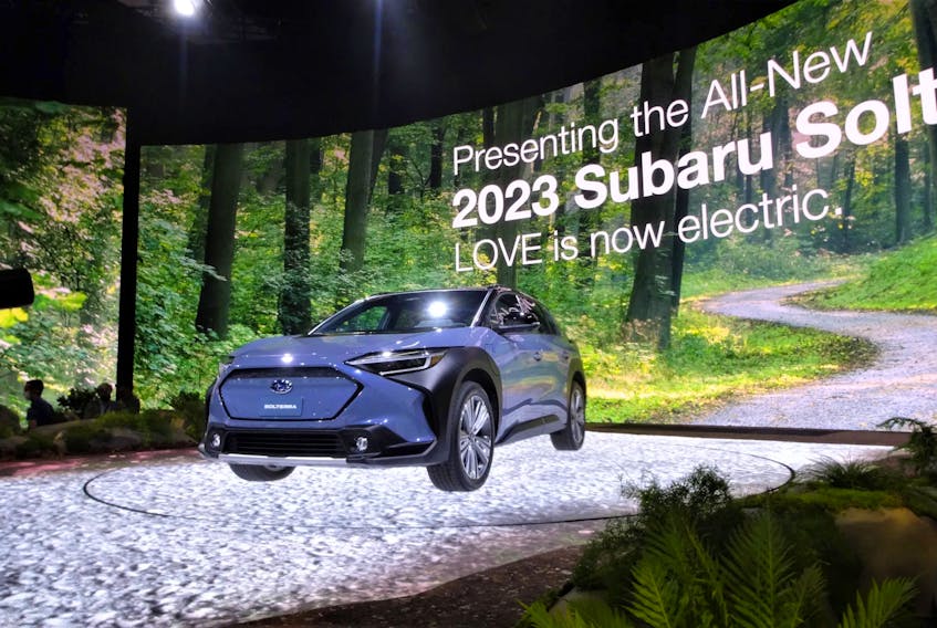 The 2023 Subaru Solterra is the second vehicle to come from the Subaru/Toyota partnership.  Nadine Filion/Postmedia News