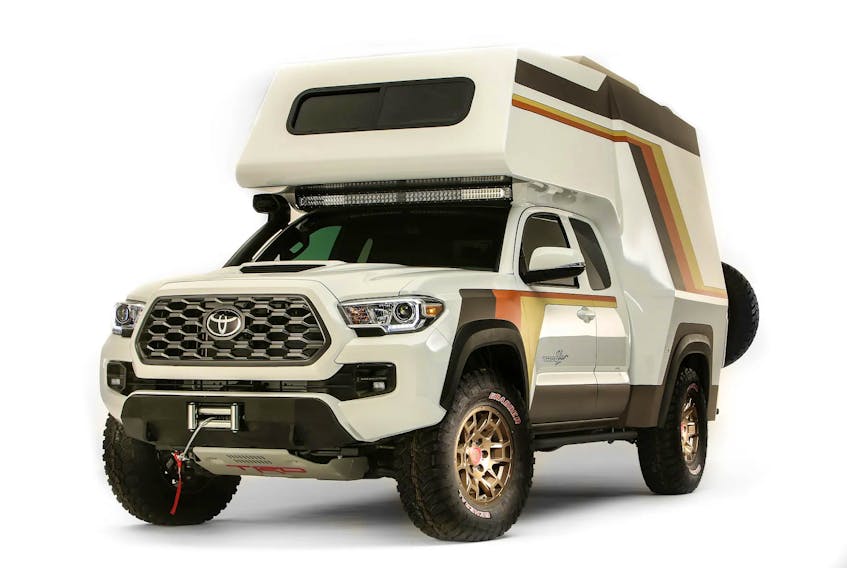 This Toyota Tacoma TRD Sport concept pickup is an RV fit for overlanding. Contributed