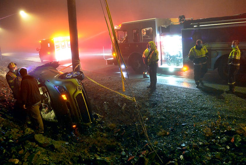 There were no serious injuries in a pair of crashes in heavy fog in the metro St. John's area Thursday night. Keith Gosse/The Telegram