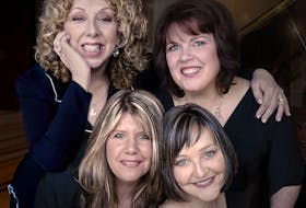 The Island Girls, consisting of  Bette MacDonald, back left, Lucy Macneil, back right, Jenn Sheppard, bottom left, and Heather Rankin will be taking their popular performances to several locations in the Maritimes in April 2022. Provided photo taken at Lakewin Sound Studio. 