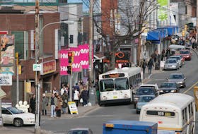 People make their way along Spring Garden Road in Halifax in 2006. Nova Scotia's population is approaching one million.