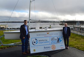 The Northern Yacht Club in North Sydney will host the 2022 sailing of the Mobility Cup from Aug. 29 to Sept. 2. The regatta is an international event for those with disabilities to participate in the sport. Frank Denis, left, executive director of Sail Nova Scotia, and John Astephen, commodore of the club and chair of the organizing committee for the event, both say the event will offer both inspiration and a legacy for future disabled sailors. CAPE BRETON POST STAFF 