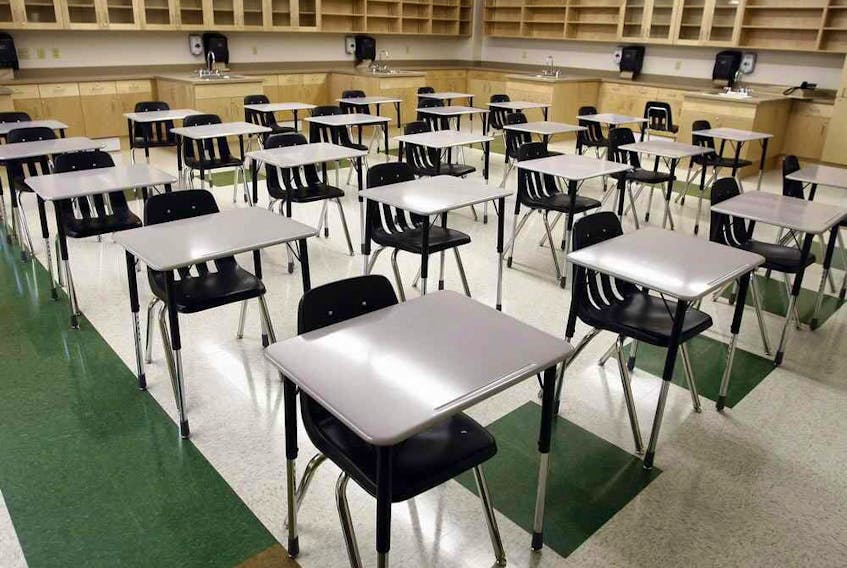 Empty classroom at an Edmonton school. File photo.