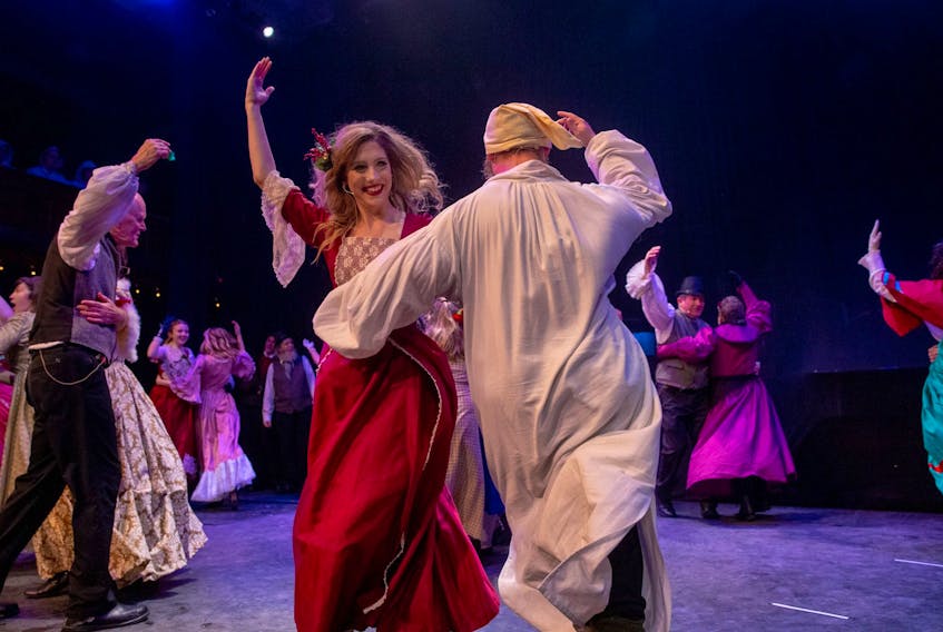 Katherine Woodford dances centre stage in the 2019 production of A Christmas Carol.
