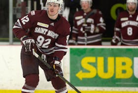 Saint Mary’s second-year forward Mitchell Balmas is taking the cancellation of the 2021 FISU Winter Universiade in stride. Balmas was the lone Nova Scotian named to the U Sports men’s hockey all-star team for the Winter University Games, which were scheduled to begin Dec. 11 in Switzerland. - JASON MALLOY / SALTWIRE NETWORK