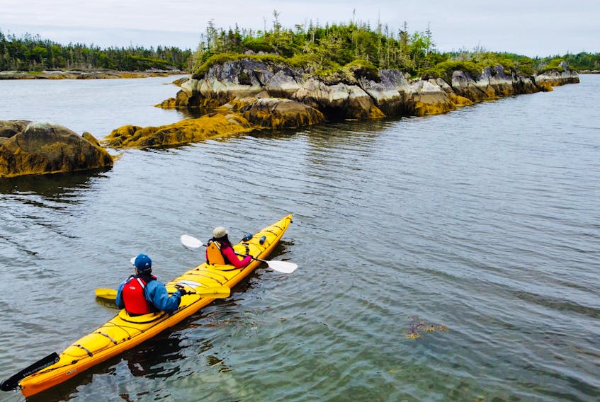 Kayakers enjoy an outing near the Long Cove area of Owls Head Provincial Park in July 2021. - CPAWS-NS