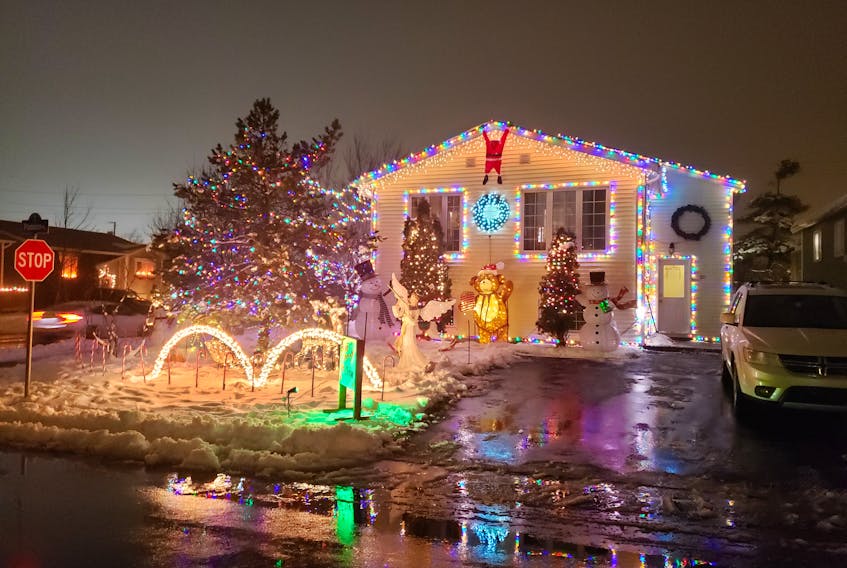 Tony Efford and Angie Hanlon’s home in Mount Pearl, N.L., is lit up for the holiday season. Their display features music, about 10,000 lights, several large light-up figures and a very special angel.