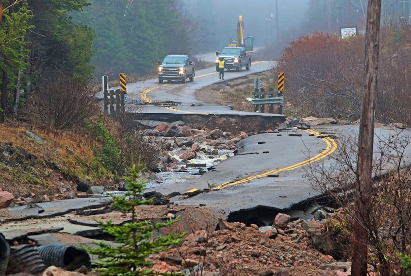 The Cabot Trail washed out in New Haven. Robie Gourd, project manager at Parks Canada, said opening the main portion of the Cabot Trail between Ingonish and Neils Harbour — located within Parks Canada grounds — must come first. CONTRIBUTED