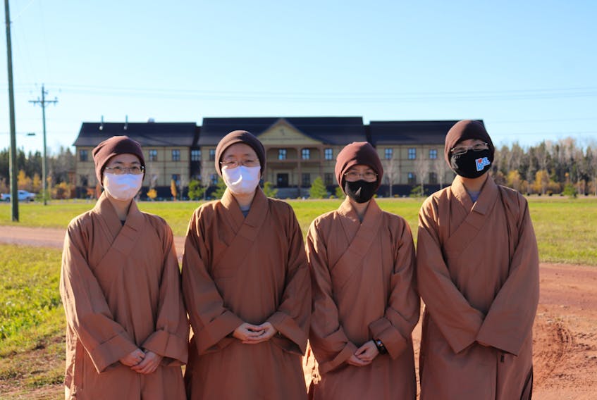 Nuns from the Great Wisdom Buddhist Institute are offering a free mindfulness workshop on Nov. 7, 2-3 p.m., at the Cavendish Farms Wellness Centre in Montague. Registration is required. From left are venerables Elena Kuo, Heather Chang, Joanna Ho and Sabrina Chiang.