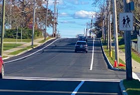 The Town of Yarmouth added the bike lanes on Parade Street, saying the street is wide enough to accommodate them. TINA COMEAU PHOTO