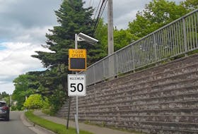 A "speed calming" device currently set up along the eastbound portion of Kings Road just past Weidner Drive — one of several devices set up in the Cape Breton Regional Municipality. CONTRIBUTED • CAPE BRETON REGIONAL POLICE SERVICE