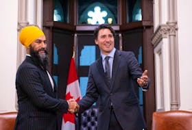 NDP leader Jagmeet Singh and Prime Minister Justin Trudeau on Parliament Hill in Ottawa in a 2019 file photo. THE CANADIAN PRESS/Sean Kilpatrick
