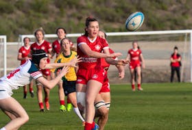 Madison MacInnis of Sydney is the only Cape Breton player on the St. Francis Xavier University women’s rugby team that is participating at the 2021 U Sport national championship this week in Kingston, Ont. Above, MacInnis is shown in action against the United States in late 2019 as a member of Canada’s under-18 national team. CONTRIBUTED 