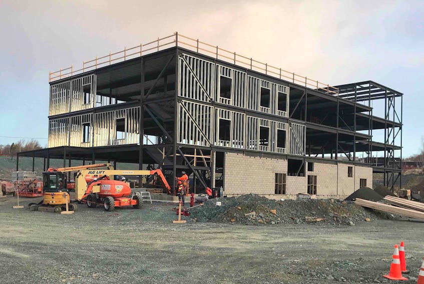 A picture of the construction site for the new long-term care facility in Grand Falls-Windsor, taken in November of 2019.