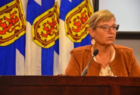 Barbara Adams, minister for seniors and long-term care, speaks to media in Halifax after a November cabinet meeting.