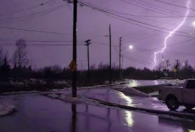 Lightning captured Saturday evening in Windsor Junction, N.S. COURTESY: Sarah Russell