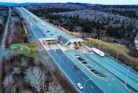An overhead photo of the Cobequid Pass toll plaza taken earlier this week.