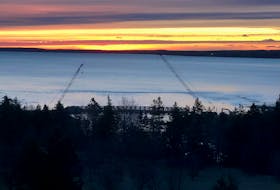 Denise Richardson shared this beautiful sunrise at the new bridge in Mira Gut, N.S. Residents have been without a vital link across the Mira River since 2017 after it was deemed unsafe and demolished. I’m sure those in and around the community are eagerly waiting for the new bridge to open in 2022. Thanks for sharing, Denise.