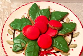 Christmas cookies, anyone? Catherine Sorrey sent in this photo of some bright and merry Christmas Poinsettia cookies from Sydney, Cape Breton. She wrote: “A symbol of purity cheer and success the seasonal poinsettia flower surrounds us at Christmas time… one cannot help but be drawn to the red and green Christmas colours, and of course, the smell of my home baked cookies.” 

I can practically smell them now. We hope you can share the recipe with the rest of us. Thank you for sending this in, Catherine.  

Send in your holiday photos to weather@saltwire.com.