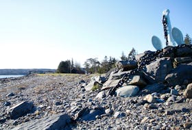 FOR TAPLIN STORY:
An eroding shoreline is seen near the Bonaventure Anchor, at Point Pleasant Park in Halifax Wednesday December 15, 2021.

TIM KROCHAK PHOTO