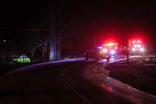 Highway 201 in South Greenwood was shut down between Greenwood Road and Hall Road for several hours Dec. 19 while an RCMP crash analyst investigated a fatal collision.
ADRIAN JOHNSTONE

