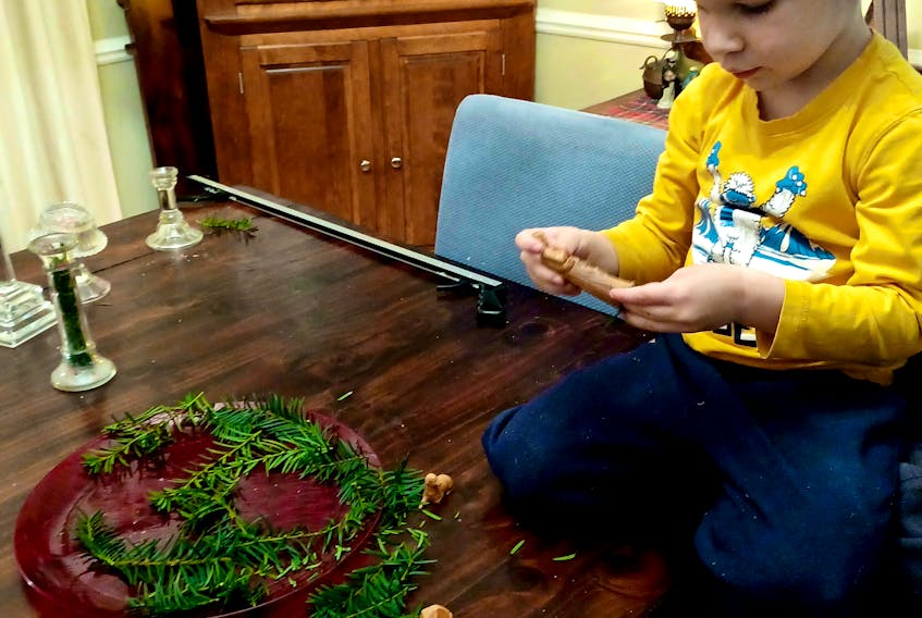 Miles' first year getting into the advent wreath tradition. 