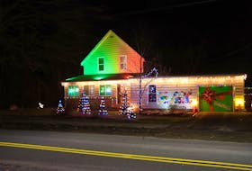 A Christmas display lights up a property along Maple Street in Berwick. 
Adrian Johnstone