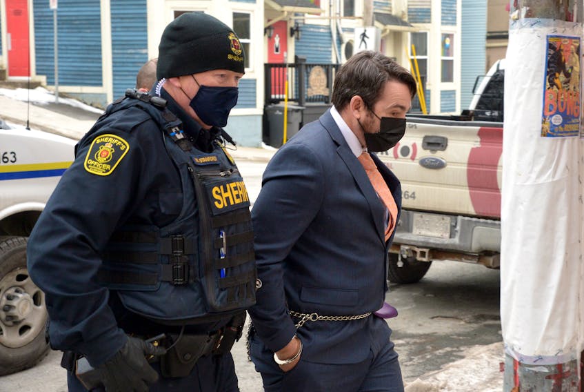 Convicted sex offender Doug Snelgrove is led by Sherriff’s officers into the Newfoundland Court of Appeal building on Duckworth Street Tuesday morning.

Keith Gosse/The Telegram