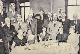 This photo comes from a 1954 December edition of Teamwork magazine and says the Traffic, Order and Coal Sales Departments at Sydney combine for their annual Christmas party. Seated are Ella Liscombe, Miriam Bannerman, Terry English, Mary Kisch and Myrtle Gilmore. Standing includes assistant general manager traffic, John Campbell; general traffic manager Neil MacLellan; Garfield Wilson; Walter Bunn; Howard Murphy; Fred MacLellan; Ian Lewis; coal sales agent All-star MacDonald; Jim Cusack; Isaac Goldberg and Jack Campbell. Not everyone was identified in the original photo.
