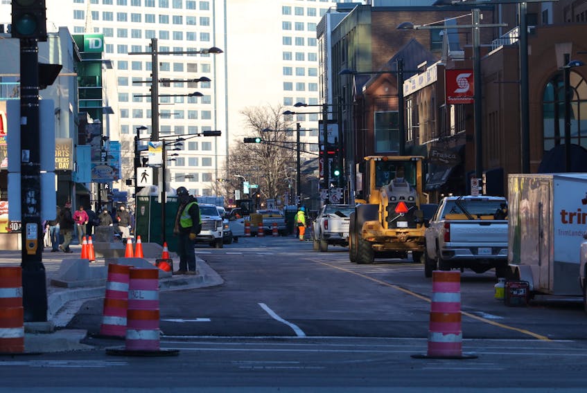 The last work is being done, and equipment being moved along Spring Garden Road in Halifax. A section of Spring Garden Road in Haifa’s is expected to reopen at 5 p.m. Thursday, December 23 between Queen and South Park streets. The road will reopen to pedestrian and vehicle traffic. A large section of the shopping thoroughfare has been closed for construction under the Spring Garden Road Streetscape Project.