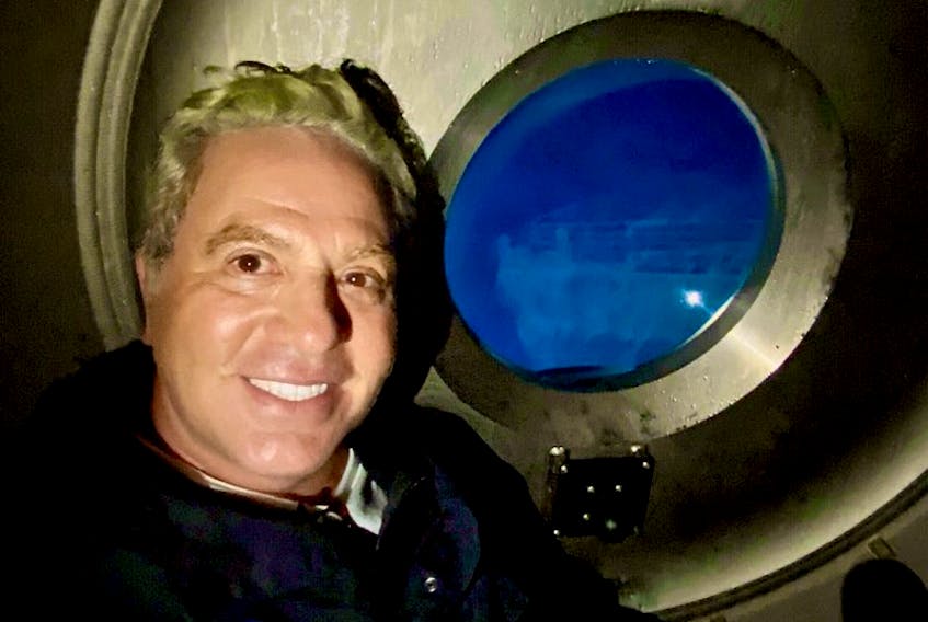 Bill Price aboard the high-tech Titan submersible, en route to the wreck of the Titanic. Bill Price photo