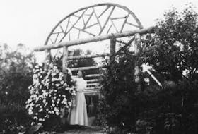 Mabel Hubbard Bell in a garden, date unknown. Photo contributed by Alexander Graham Bell Foundation