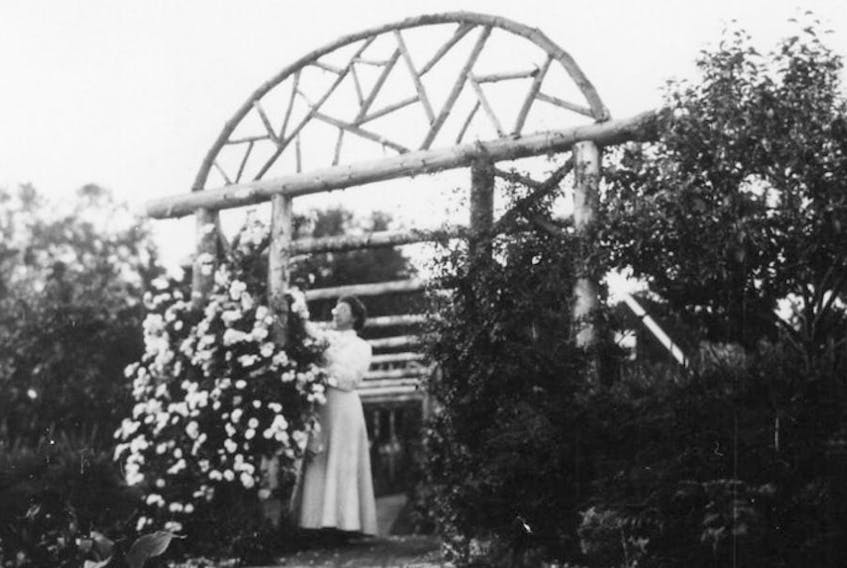 Mabel Hubbard Bell in a garden, date unknown. Photo contributed by Alexander Graham Bell Foundation