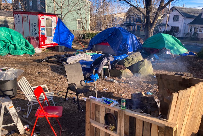 The scene at Meagher Park in Halifax on Boxing Day shortly after a fight broke out among residents of the homeless encampment.