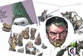 Collage for Michael de Adder's 2021 year-end cartoon compilation.