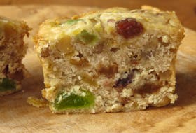 Mrs. Stephen’s light fruitcake can be made in mini loaves, like these, or baked in one large pan.