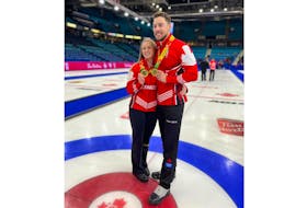 Partners Jocelyn Peterman and Brett Gallant are going to the Beijing Olympics as the seconds for Canada's curling teams. Curling Canada photo