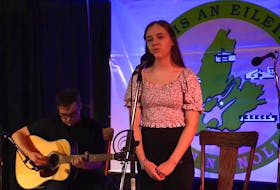 Drea Shepherd, 17, sings during an event in Christmas Island in July. The Riverview High School student is an award-winning Hghland dancer who has performed, singing in Gaelic, around the island. CONTRIBUTED 