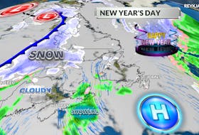 Scattered light precipitation is forecast most of New Year’s Day before a larger system arrives. -WSI